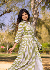 Urban Breeze Striped Shirt Dress